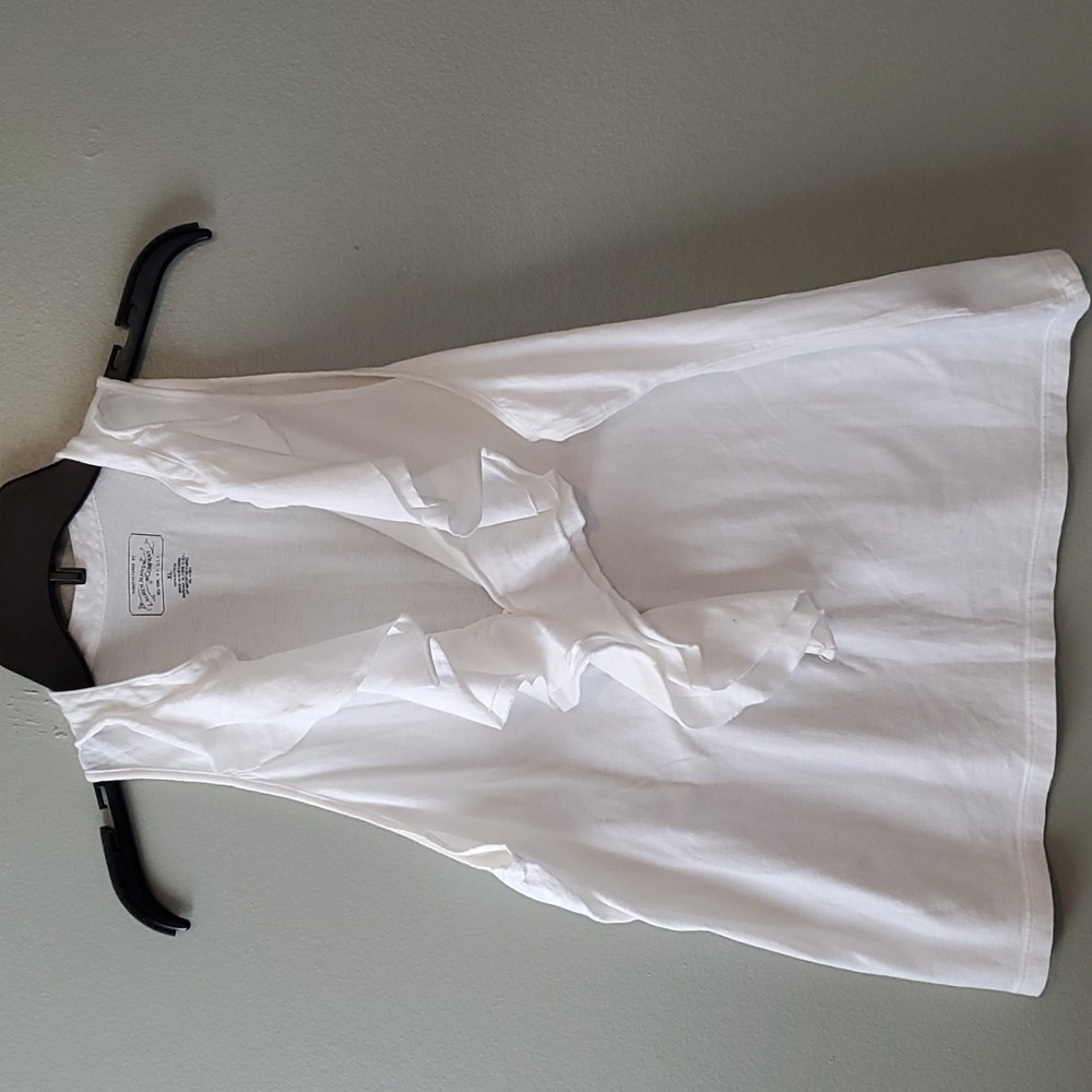 Lauren Jeans Ruffled No Sleeve Cotton Top